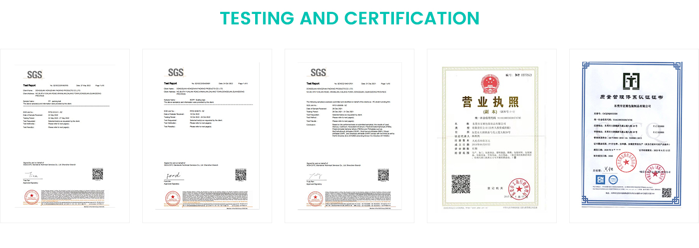PP packaging belts certificate